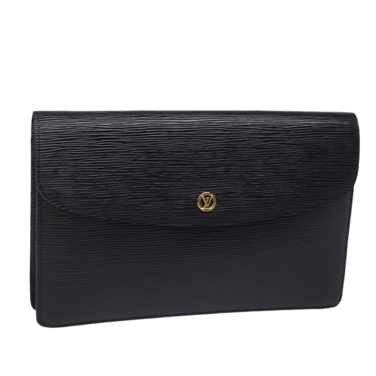 LOUIS VUITTON Epi Montaigne 27 Clutch Bag Black M52652 LV Auth 78676