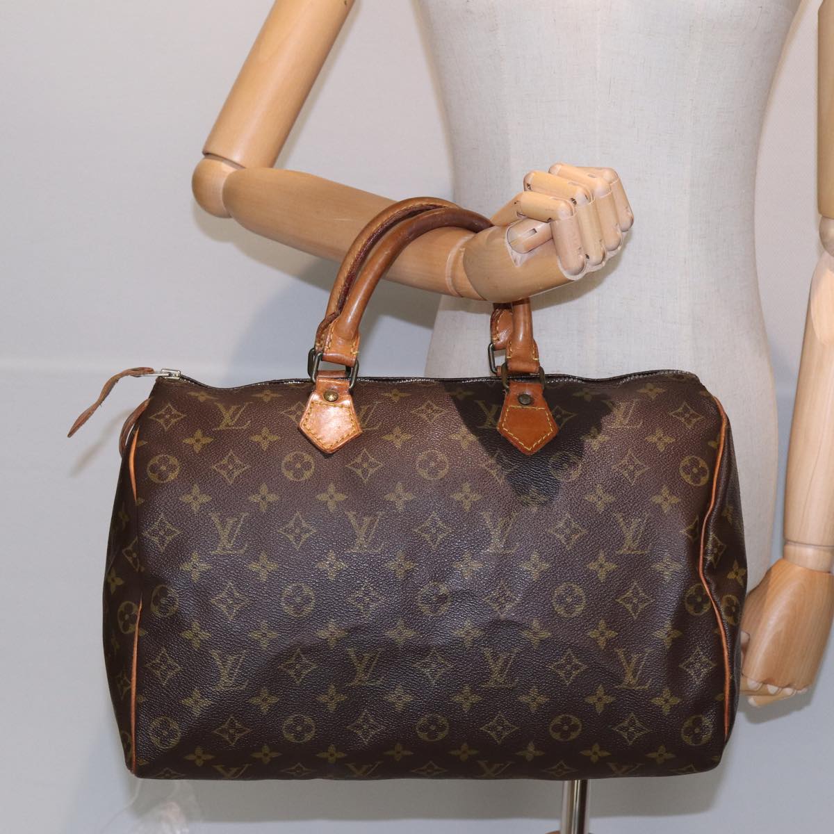 LOUIS VUITTON Monogram Speedy 35 Hand Bag M41524 LV Auth 78734