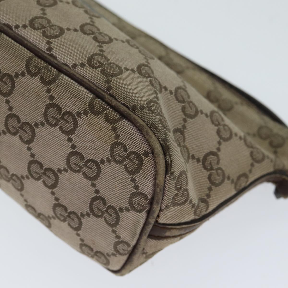 GUCCI GG Canvas Pouch Beige 039 1103 Auth 78760