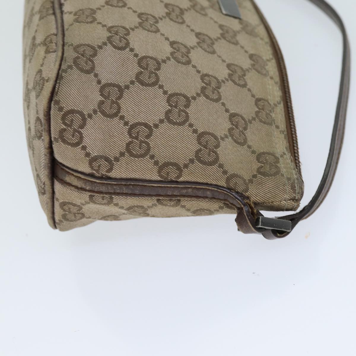 GUCCI GG Canvas Pouch Beige 039 1103 Auth 78760