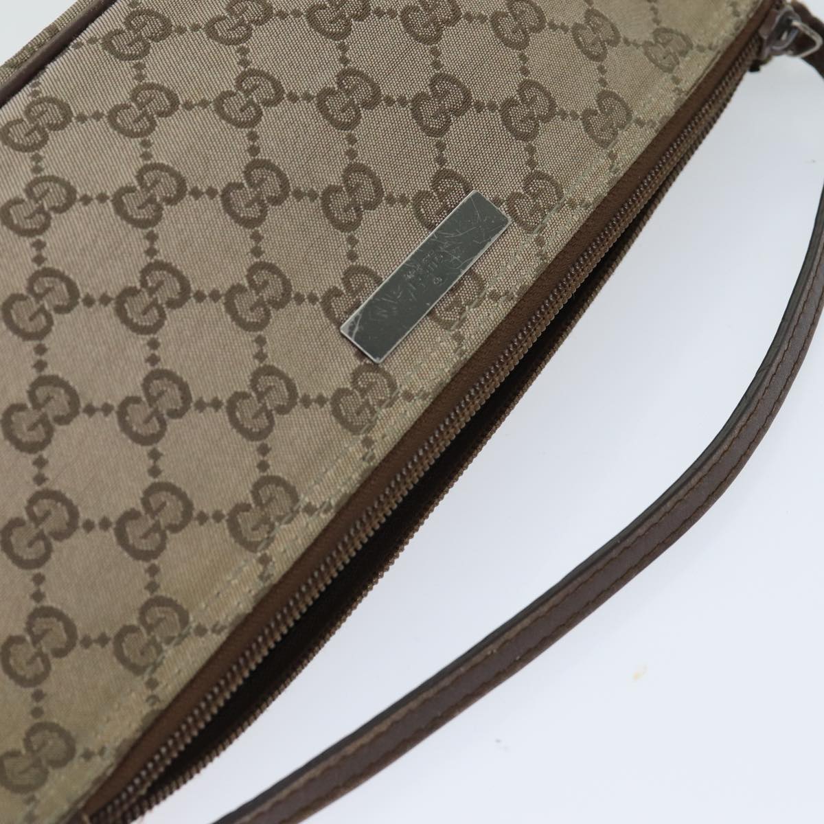 GUCCI GG Canvas Pouch Beige 039 1103 Auth 78760