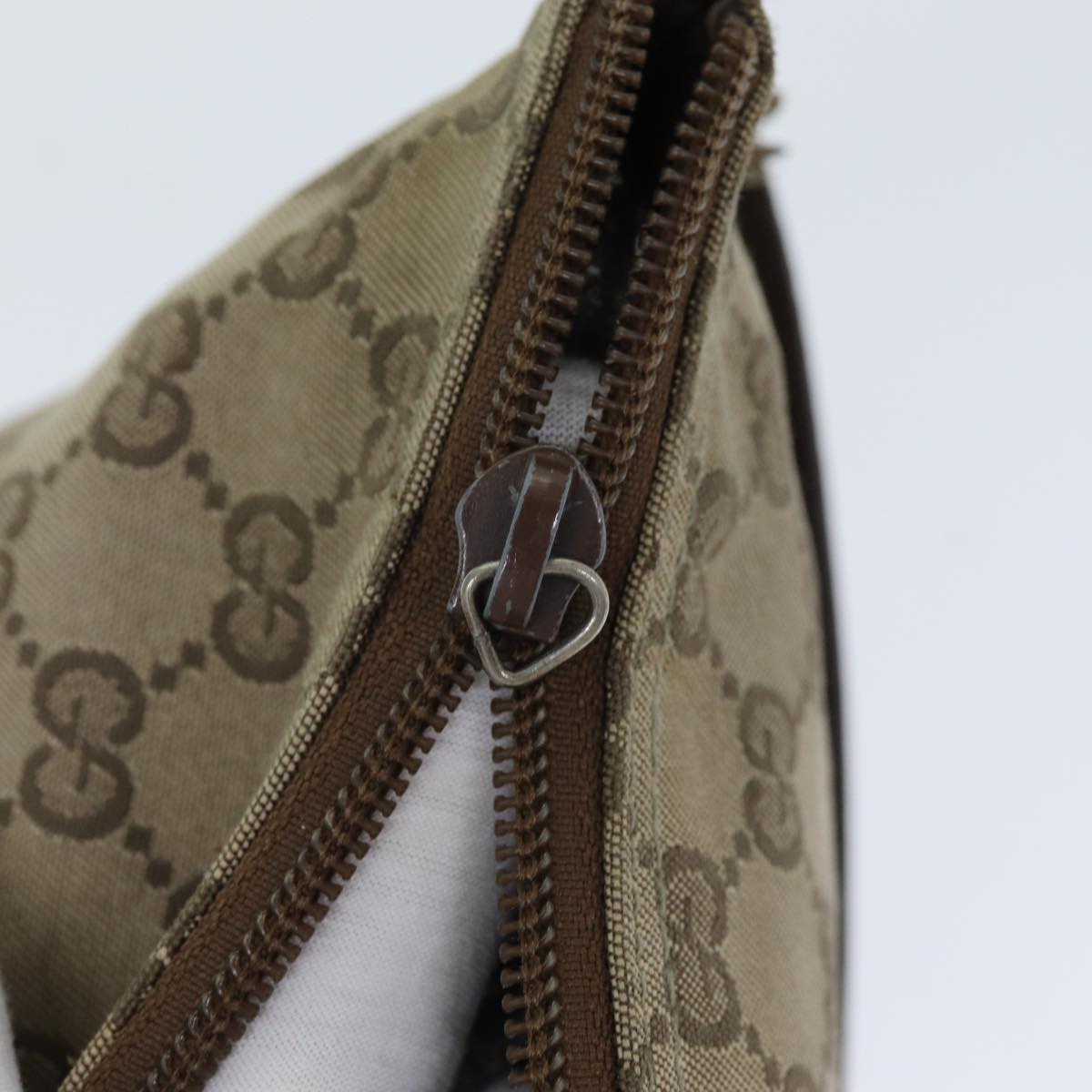 GUCCI GG Canvas Pouch Beige 039 1103 Auth 78760