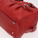 Salvatore Ferragamo Gancini Hand Bag Leather 2way Red Auth 78767-14