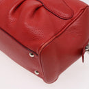 Salvatore Ferragamo Gancini Hand Bag Leather 2way Red Auth 78767-16