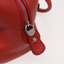 Salvatore Ferragamo Gancini Hand Bag Leather 2way Red Auth 78767-17