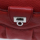 Salvatore Ferragamo Gancini Hand Bag Leather 2way Red Auth 78767-18