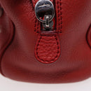 Salvatore Ferragamo Gancini Hand Bag Leather 2way Red Auth 78767-19