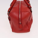 Salvatore Ferragamo Gancini Hand Bag Leather 2way Red Auth 78767-4