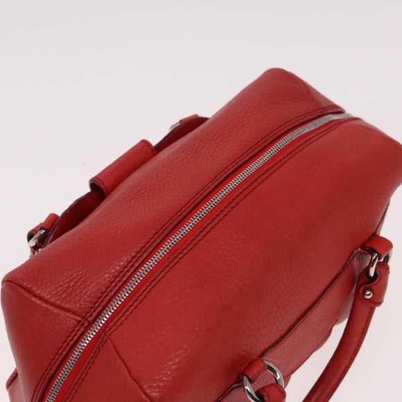 Salvatore Ferragamo Gancini Hand Bag Leather 2way Red Auth 78767