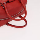 Salvatore Ferragamo Gancini Hand Bag Leather 2way Red Auth 78767-7