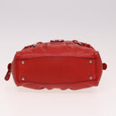 Salvatore Ferragamo Gancini Hand Bag Leather 2way Red Auth 78767-5
