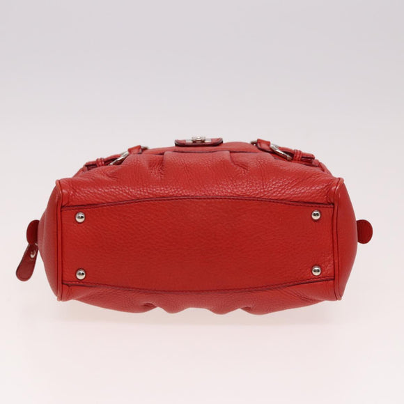 Salvatore Ferragamo Gancini Hand Bag Leather 2way Red Auth 78767