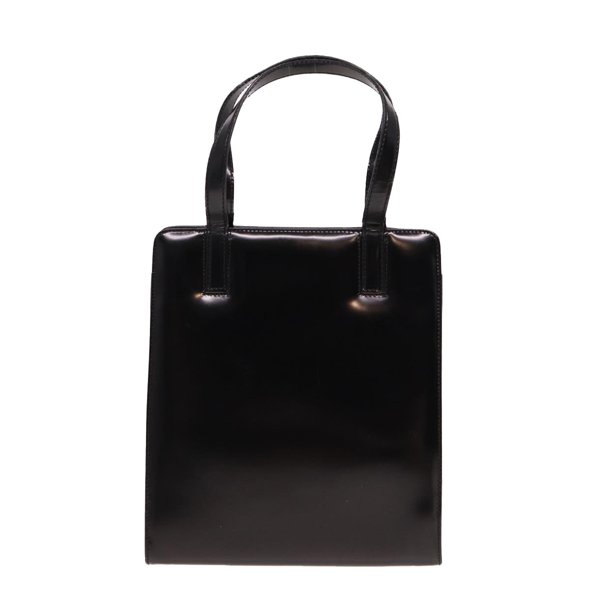 Salvatore Ferragamo Gancini Shoulder Bag Enamel Black Auth 78769 - 0