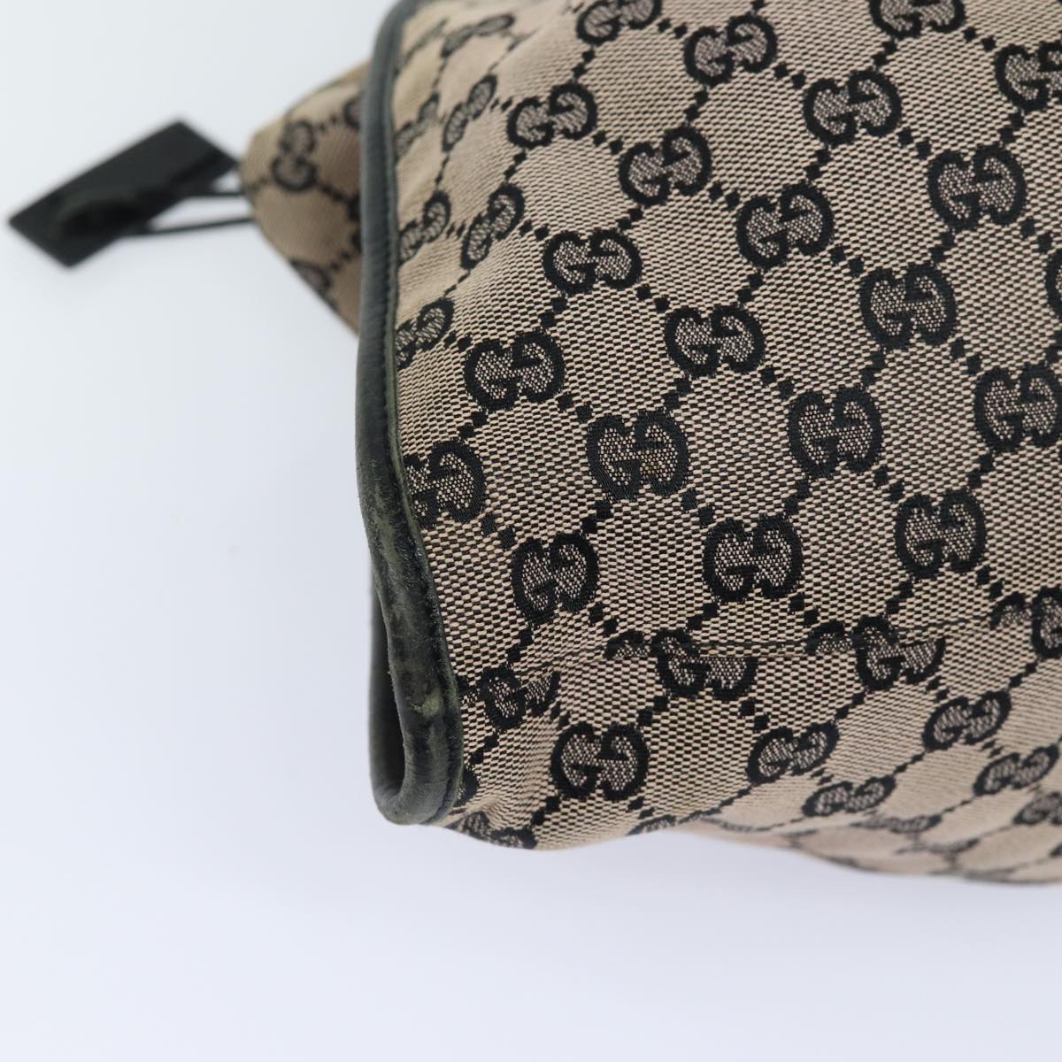 GUCCI GG Canvas Hand Bag Beige Black 76554 Auth 78779