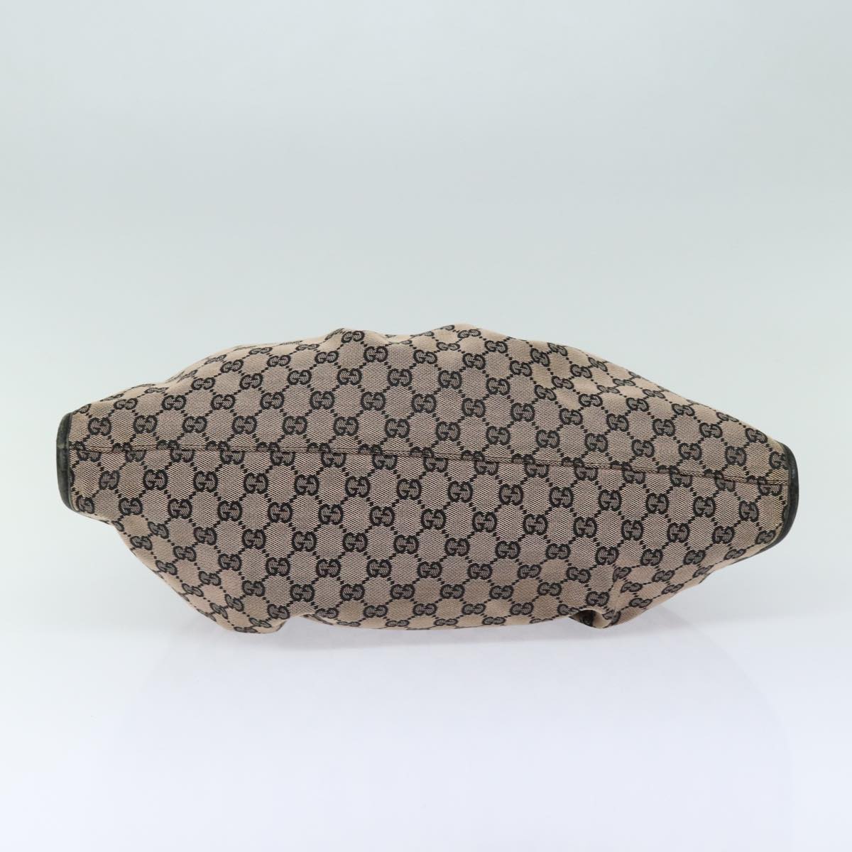 GUCCI GG Canvas Hand Bag Beige Black 76554 Auth 78779