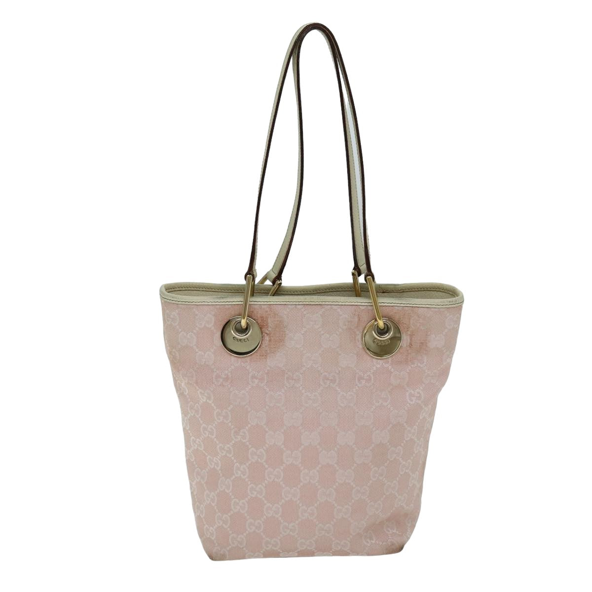 GUCCI GG Canvas Tote Bag Pink 120840 Auth 78782