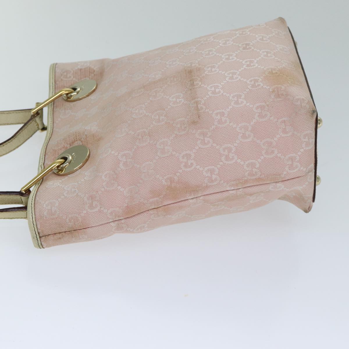 GUCCI GG Canvas Tote Bag Pink 120840 Auth 78782