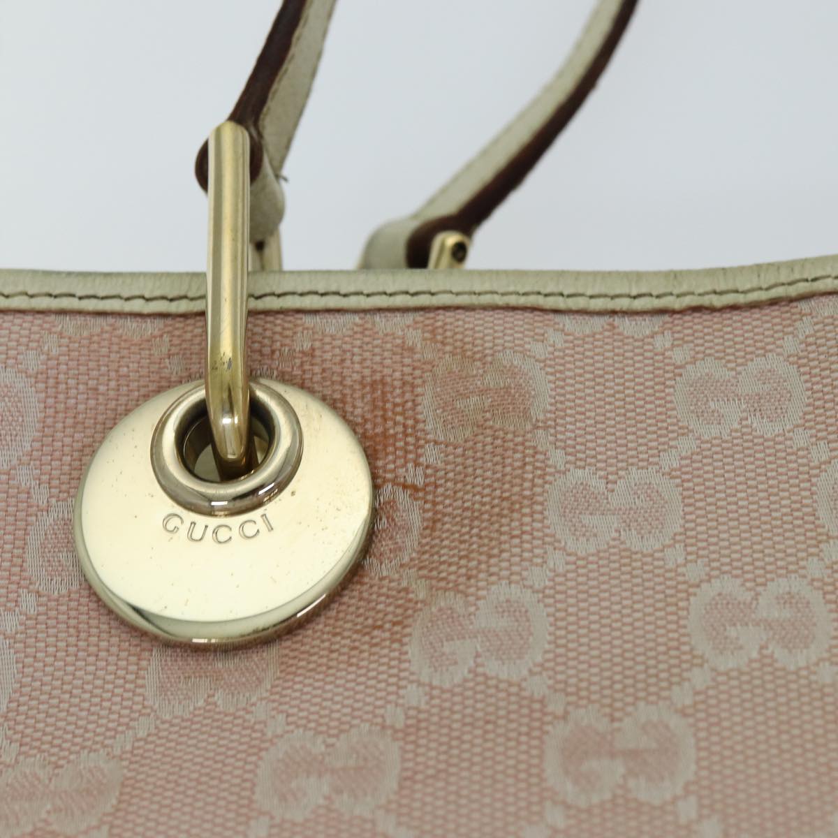 GUCCI GG Canvas Tote Bag Pink 120840 Auth 78782