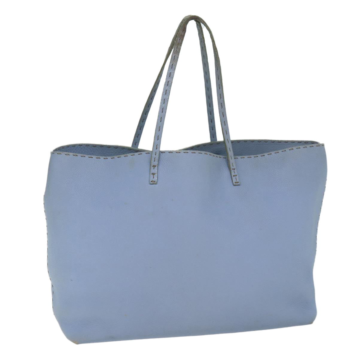 FENDI Celeria Tote Bag Leather Blue Auth 78824