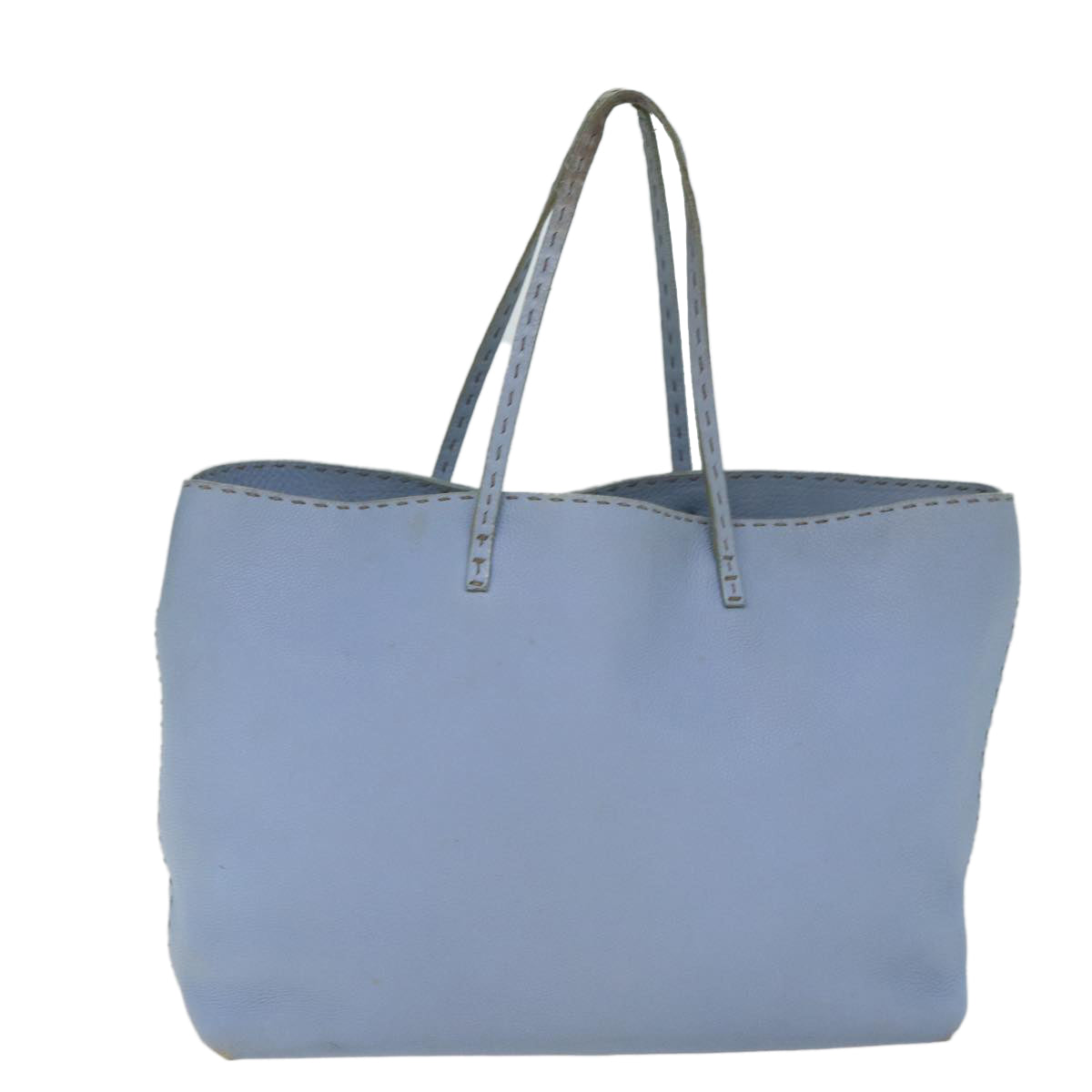 FENDI Celeria Tote Bag Leather Blue Auth 78824