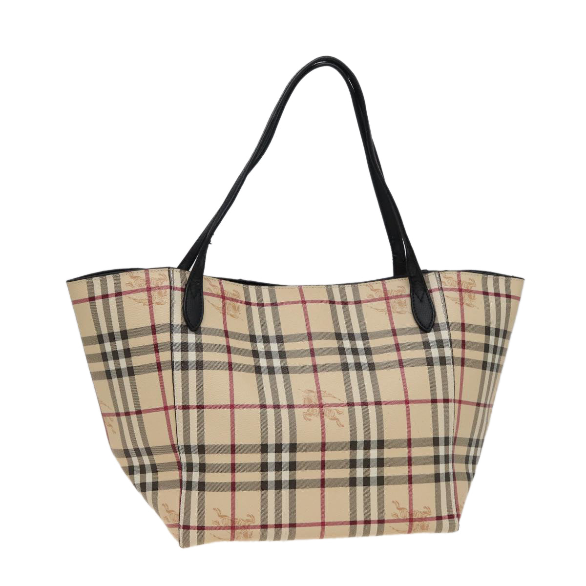 BURBERRY Nova Check Tote Bag PVC Beige Auth 78828