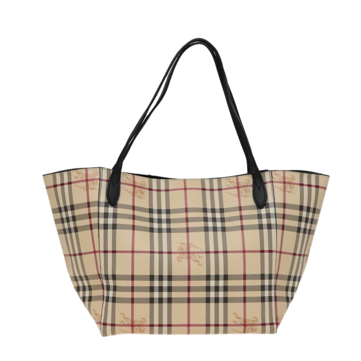 BURBERRY Nova Check Tote Bag PVC Beige Auth 78828