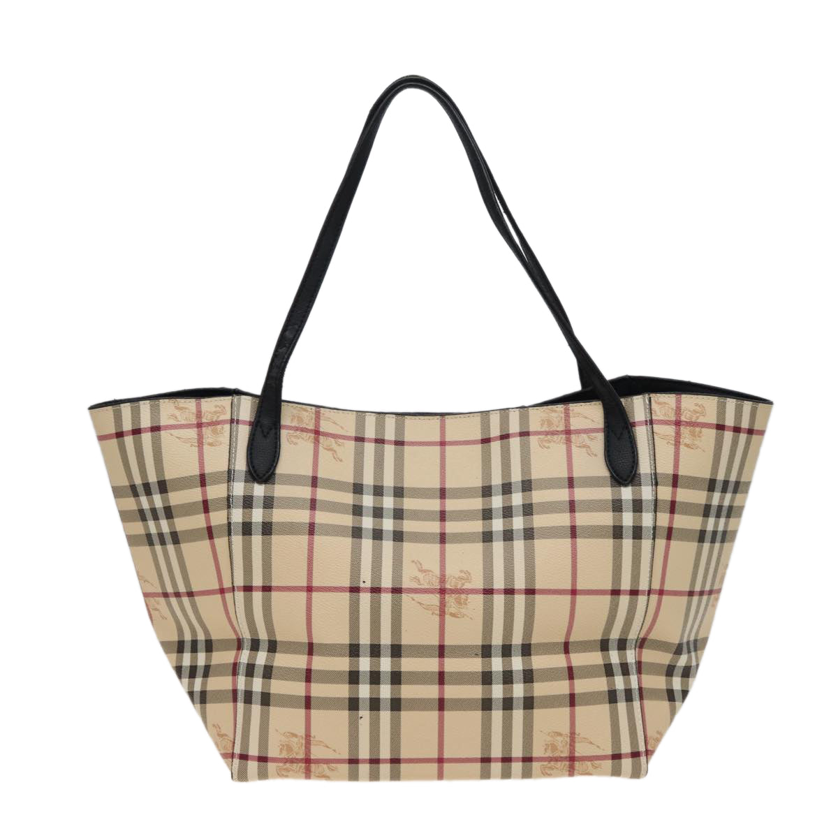 BURBERRY Nova Check Tote Bag PVC Beige Auth 78828