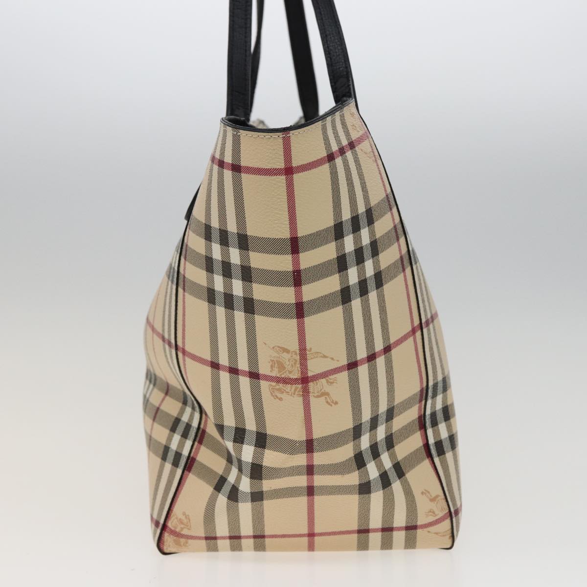 BURBERRY Nova Check Tote Bag PVC Beige Auth 78828