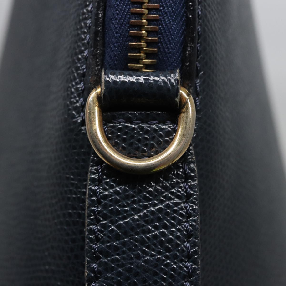 CELINE Hand Bag Leather Navy Auth 78830