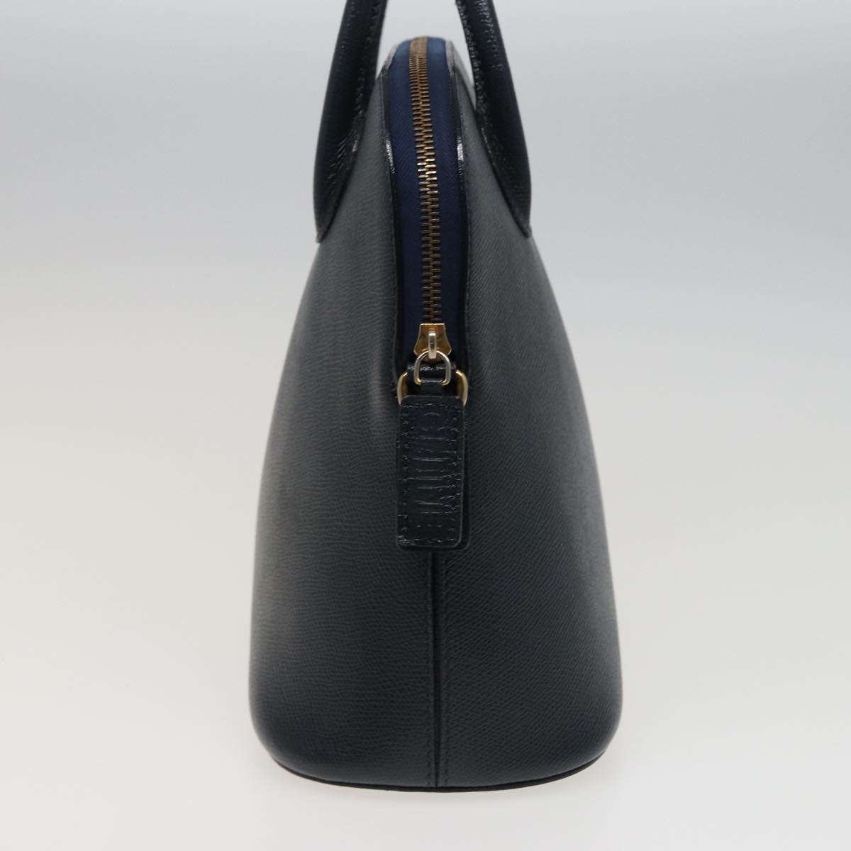 CELINE Hand Bag Leather Navy Auth 78830