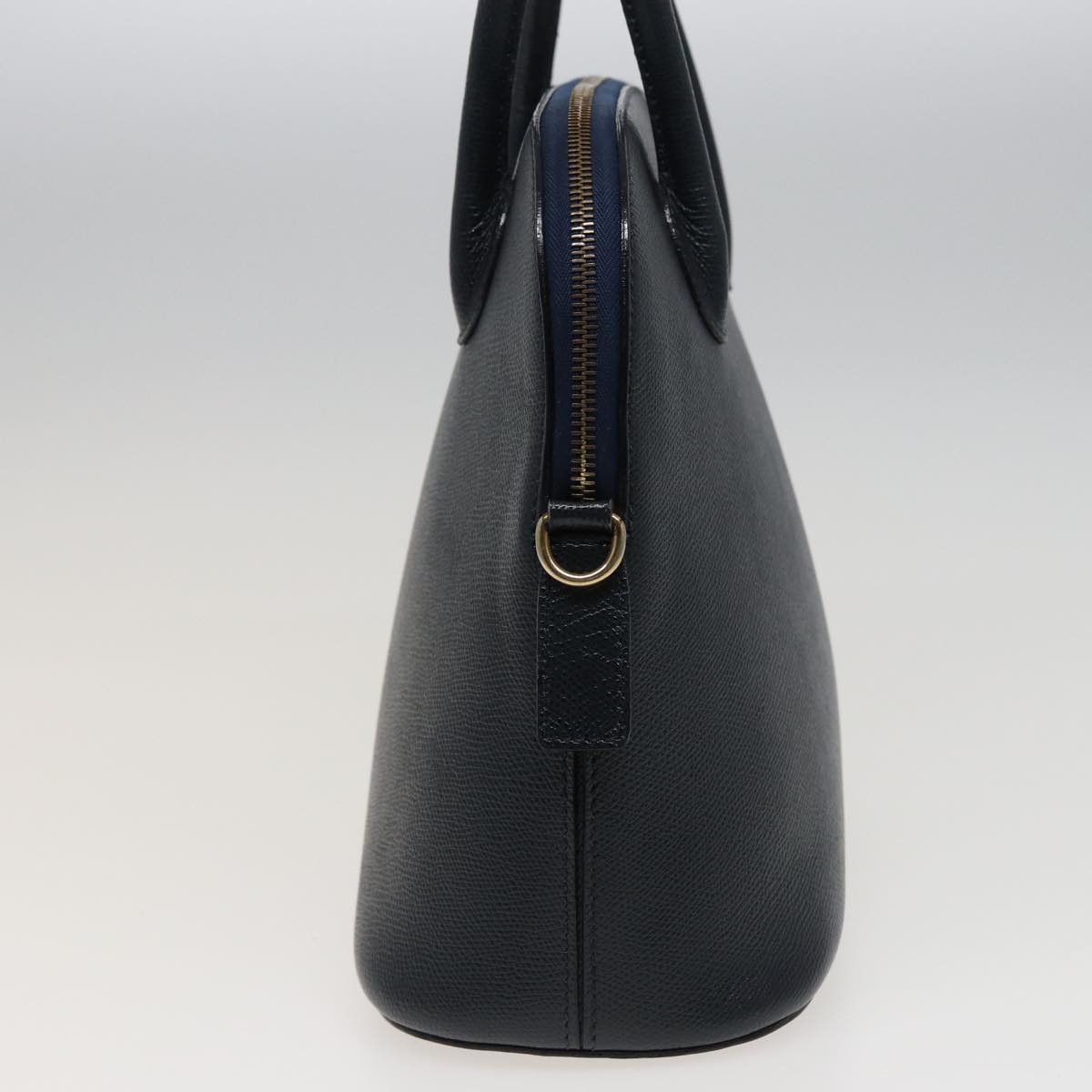 CELINE Hand Bag Leather Navy Auth 78830