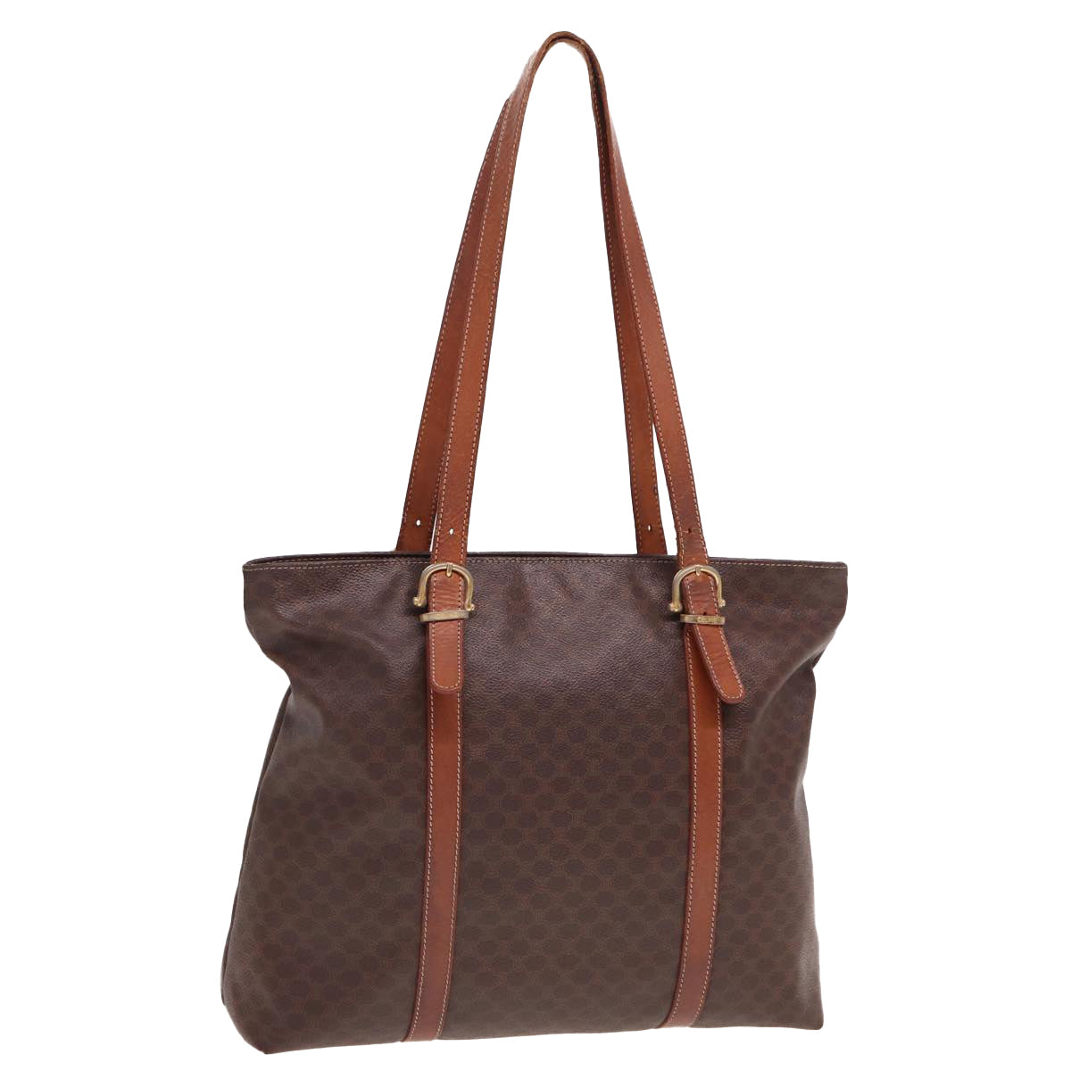 CELINE Macadam Canvas Tote Bag PVC Brown Auth 78833