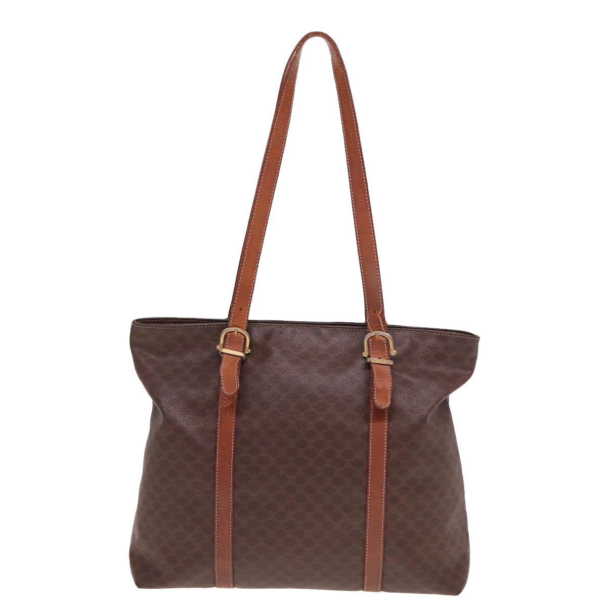 CELINE Macadam Canvas Tote Bag PVC Brown Auth 78833