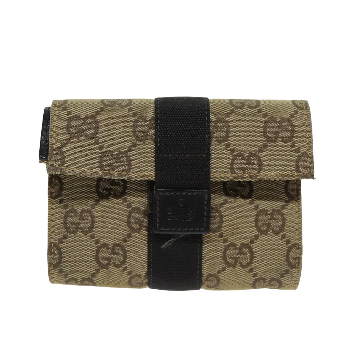 GUCCI GG Canvas Pouch Beige Auth 78836