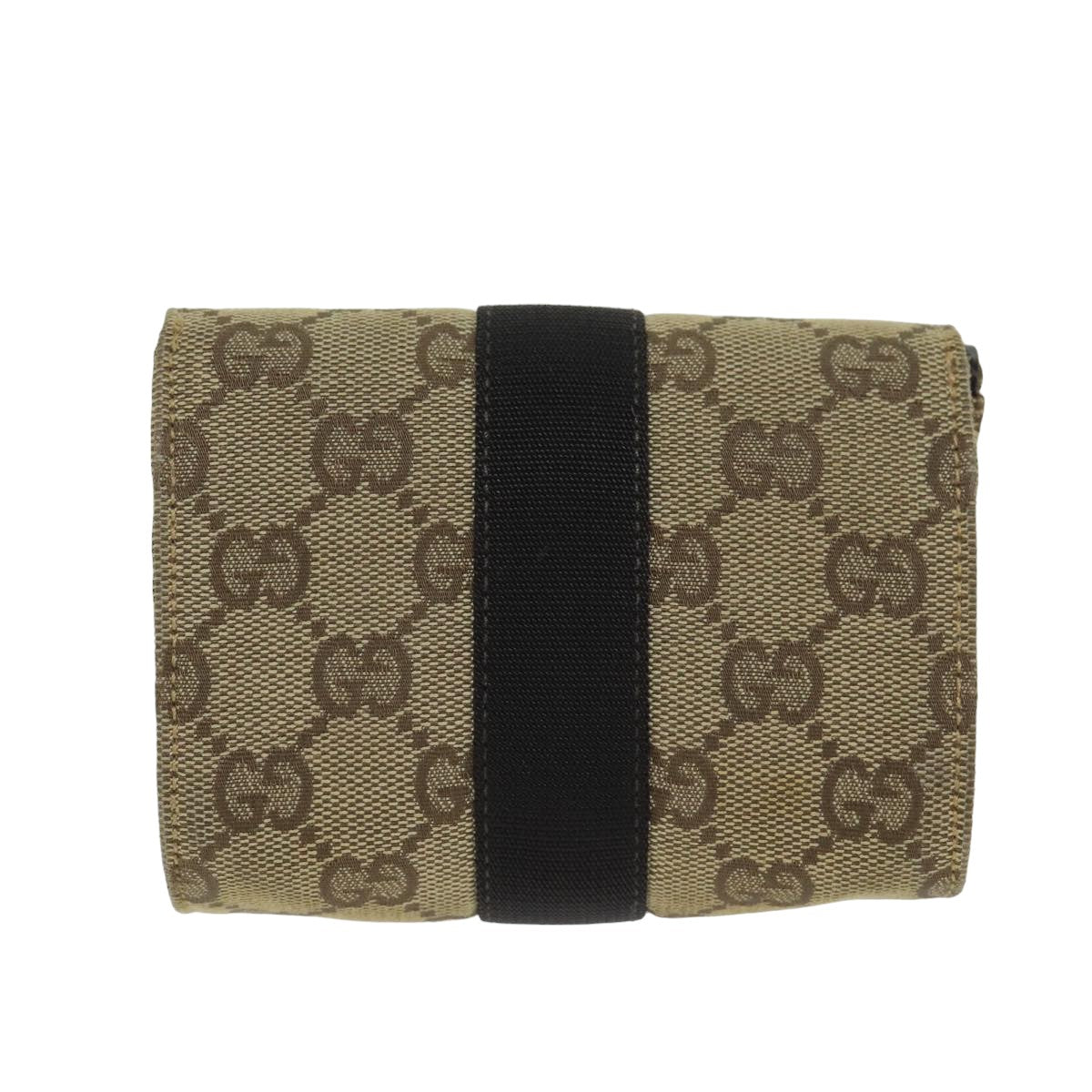 GUCCI GG Canvas Pouch Beige Auth 78836