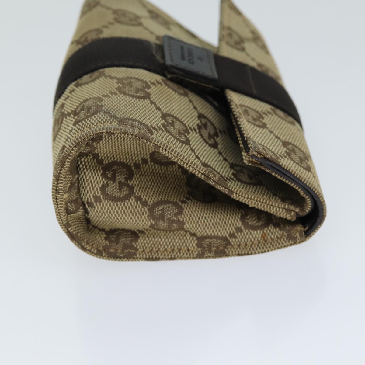 GUCCI GG Canvas Pouch Beige Auth 78836