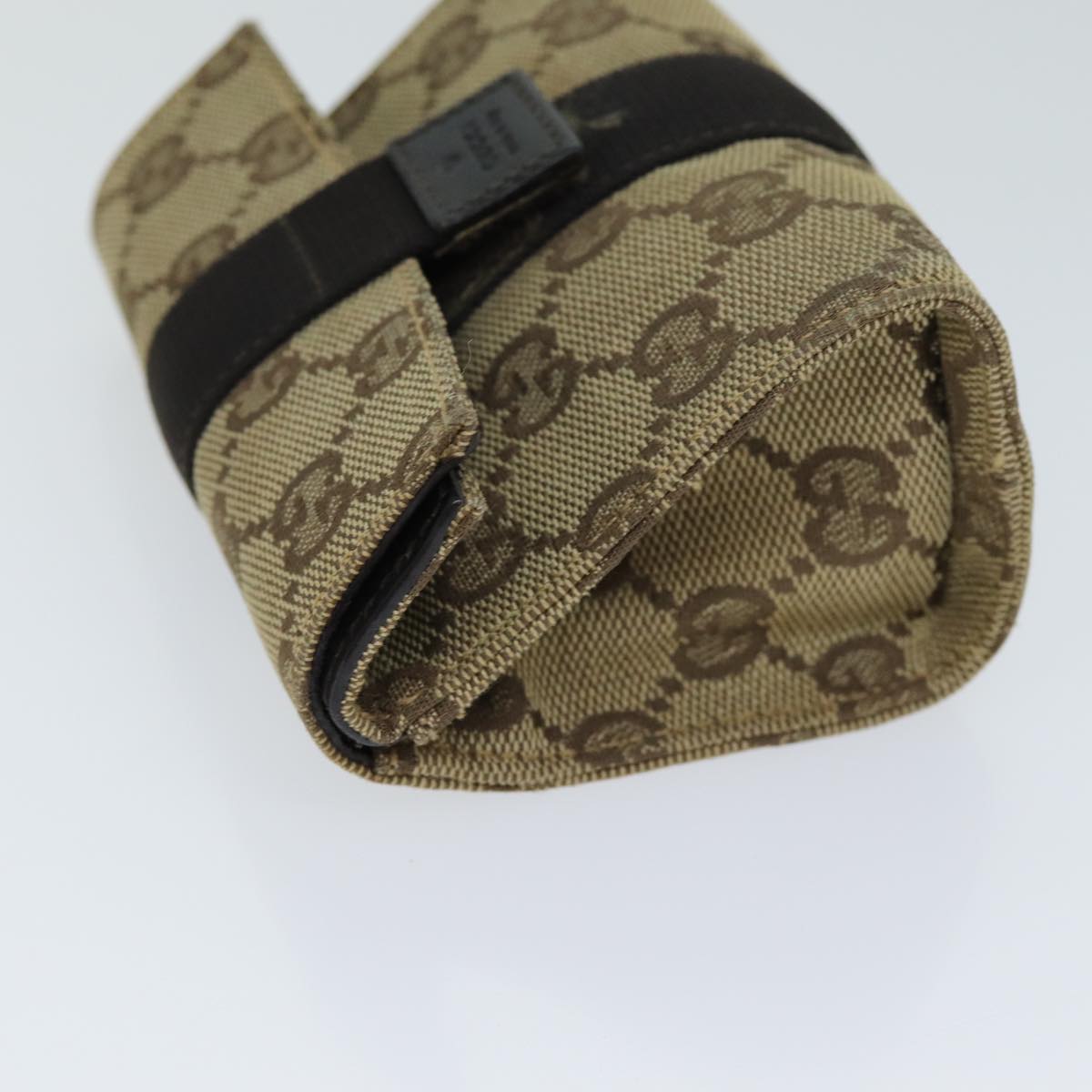 GUCCI GG Canvas Pouch Beige Auth 78836