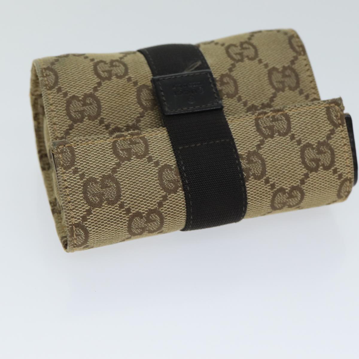 GUCCI GG Canvas Pouch Beige Auth 78836