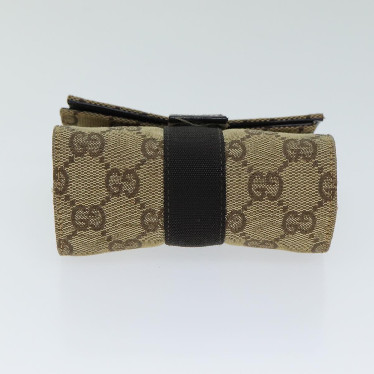 GUCCI GG Canvas Pouch Beige Auth 78836