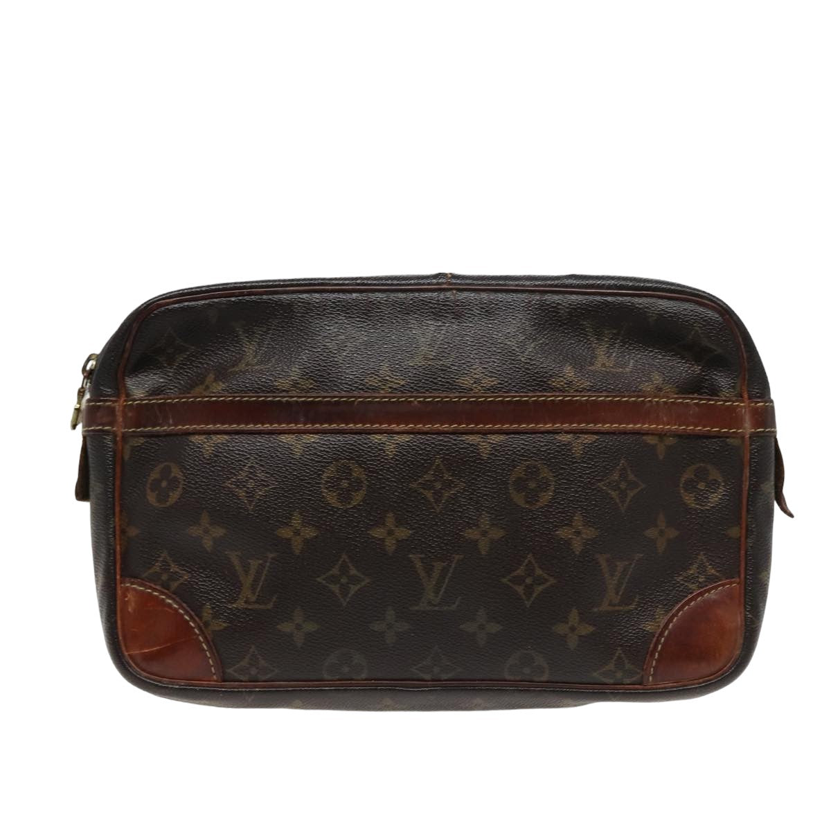 LOUIS VUITTON Monogram Compiegne 28 Clutch Bag M51845 LV Auth 78837