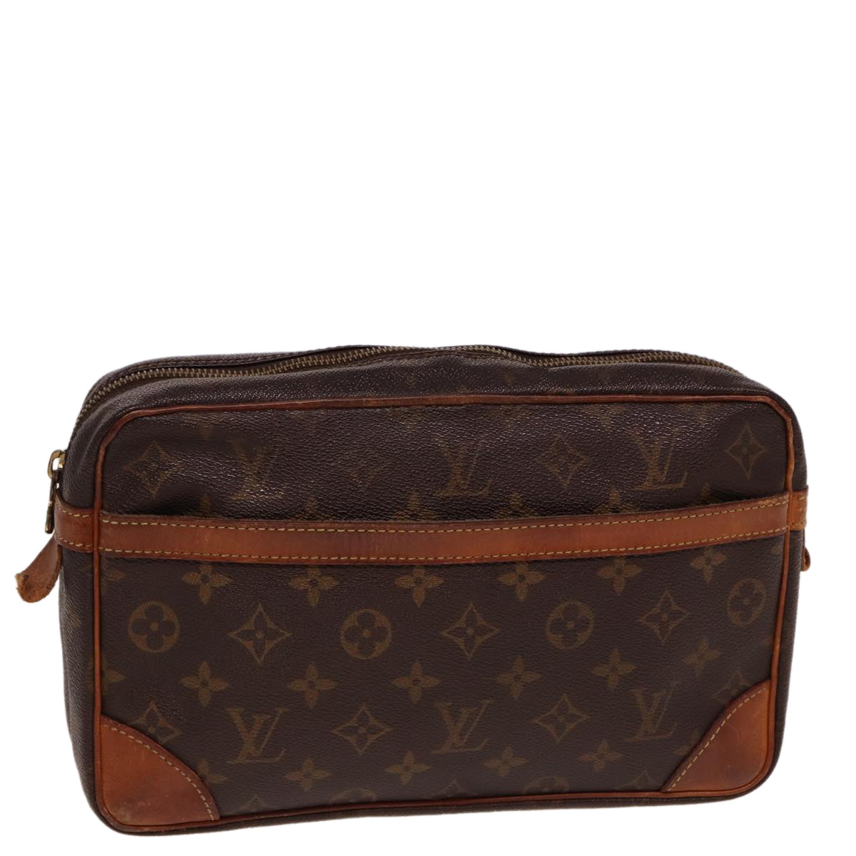 LOUIS VUITTON Monogram Compiegne 28 Clutch Bag M51845 LV Auth 78839