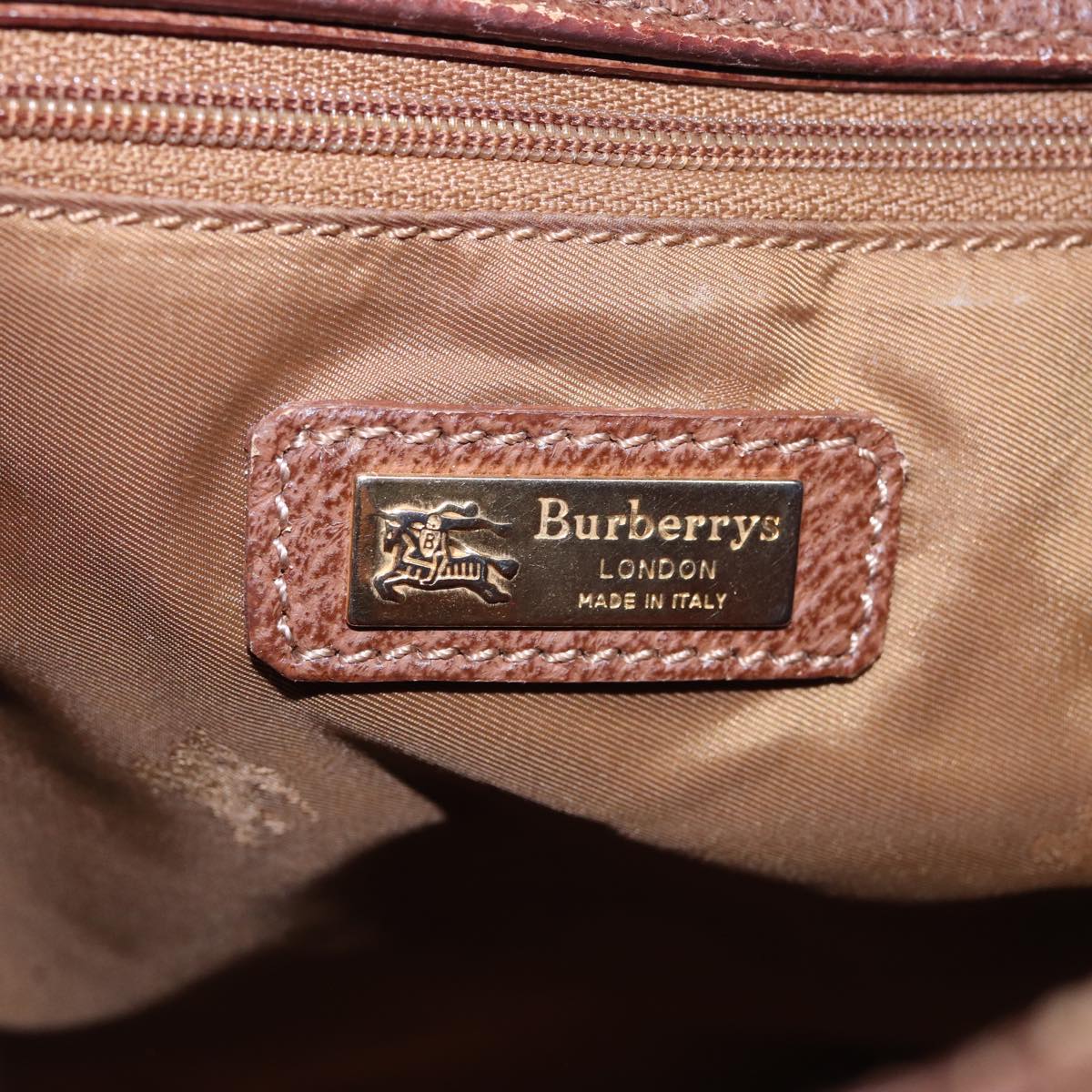 Burberrys Shoulder Bag Canvas Brown Auth 78848