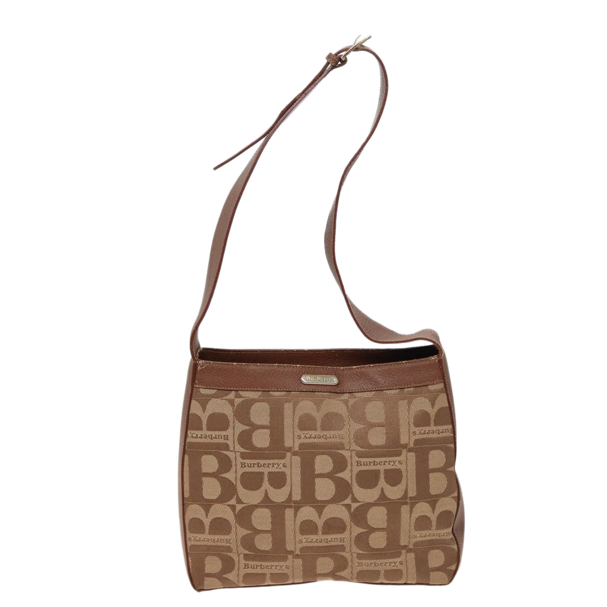 Burberrys Shoulder Bag Canvas Brown Auth 78848