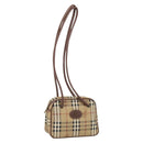 Burberrys Nova Check Shoulder Bag PVC Leather Beige Auth 78850-1