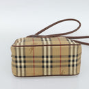 Burberrys Nova Check Shoulder Bag PVC Leather Beige Auth 78850-14