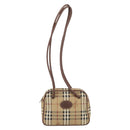 Burberrys Nova Check Shoulder Bag PVC Leather Beige Auth 78850-13