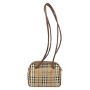 Burberrys Nova Check Shoulder Bag PVC Leather Beige Auth 78850-2