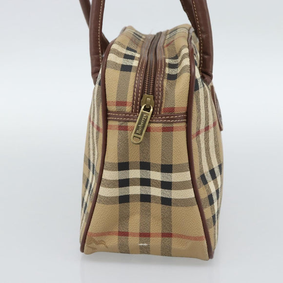 Burberrys Nova Check Shoulder Bag PVC Leather Beige Auth 78850