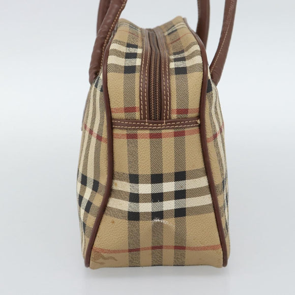 Burberrys Nova Check Shoulder Bag PVC Leather Beige Auth 78850