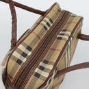 Burberrys Nova Check Shoulder Bag PVC Leather Beige Auth 78850-6